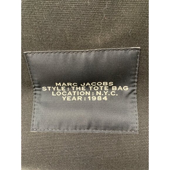 Marc Jacobs Large Canvas Tote Bag EUC Black Travel - Picture 5 of 12